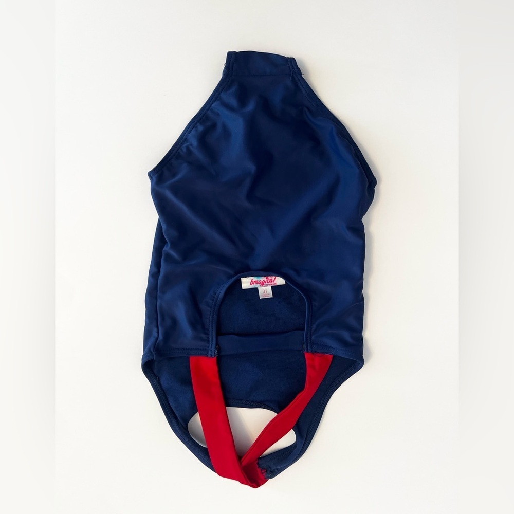 Btween Kids One-Piece Unicorn Swimsuit - Patriotic Red, White, & Blue - Girls 3T - Picture 2 of 4